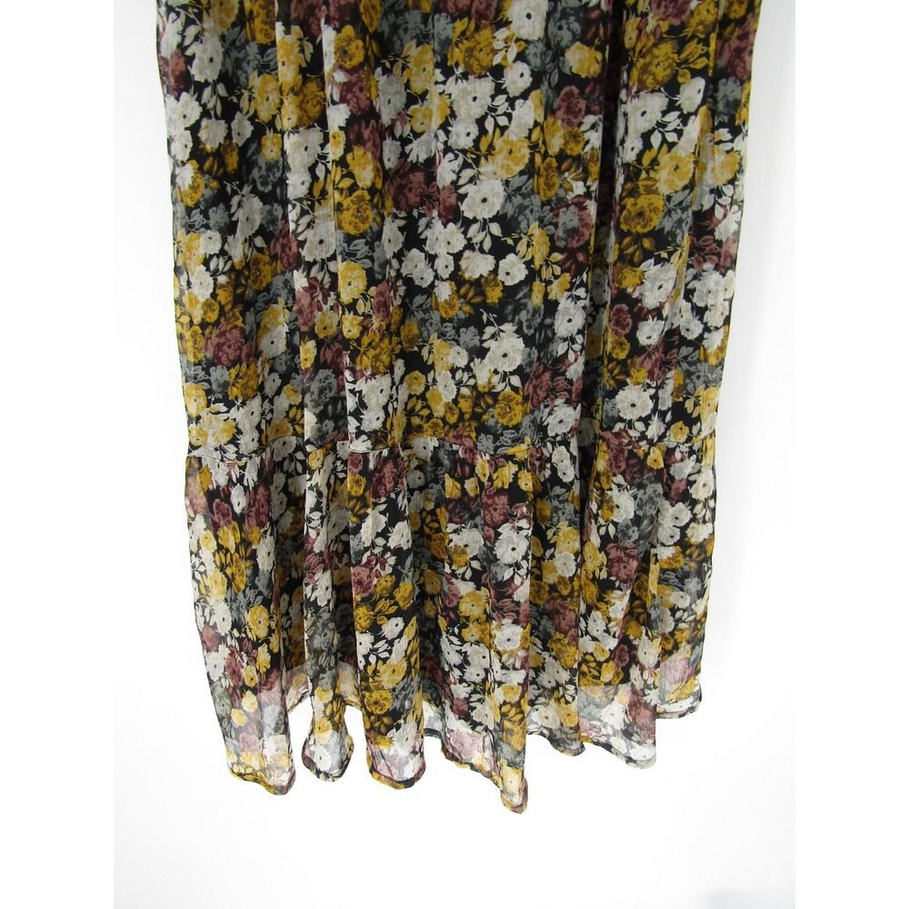 Abercrombie & Fitch Floral Midi Dress Large Boho High Low Cottage Whimsical Chic - Picture 6 of 15